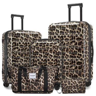 Набір валіз LARVENDER 5-ти частинний, з жорсткого пластику, розширюваний, з кодовим замком (Gepard)