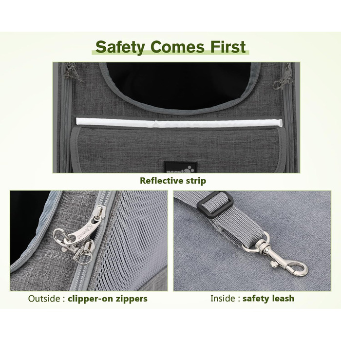 Рюкзак для кота Pecute з сіткою, дихаючий та легкий, для собак та котів до 6 кг (Світло-сірий)