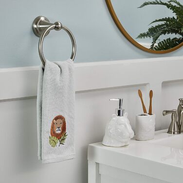 SKL Home Vern Yip Jungle Cats Toothbrush Holder, Ceramic, White