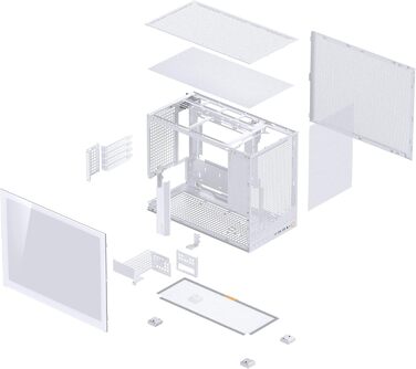 Корпус для ПК Jonsbo D32 PRO білий – компактний mATX з підключенням ззаду, скляна панель, фільтри проти пилу та висока продуктивність охолодження