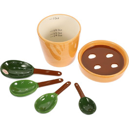 Zerodeko 1 Piece Cactus Measuring Spoon Coffee Measuring Sugar Scoop Cactus Figurine Measuring Teaspoon Measuring Spoon Salt Spoon Measurement Sugar Spoon Flour Measuring Spoon Baking Tl Spice Milk Powder Ceramic