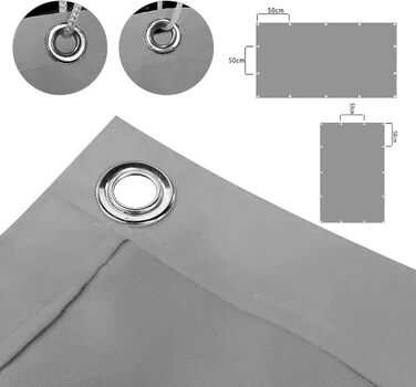 CHBIN Shade Sail for Gazebo Sunset Deluxe 1.5x2M 99% Shade Fabric With Grommets Waterproof SunSail Shade Sail Sun Protection incl. Fixing Ropes For Garden Terrace Balcony, Light Grey, 22073
