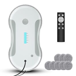 Робот для миття вікон Dual Spray, автоматичний, 5800Pa, з резервуаром 80 мл, для внутрішніх та зовнішніх вікон, сіро-білий