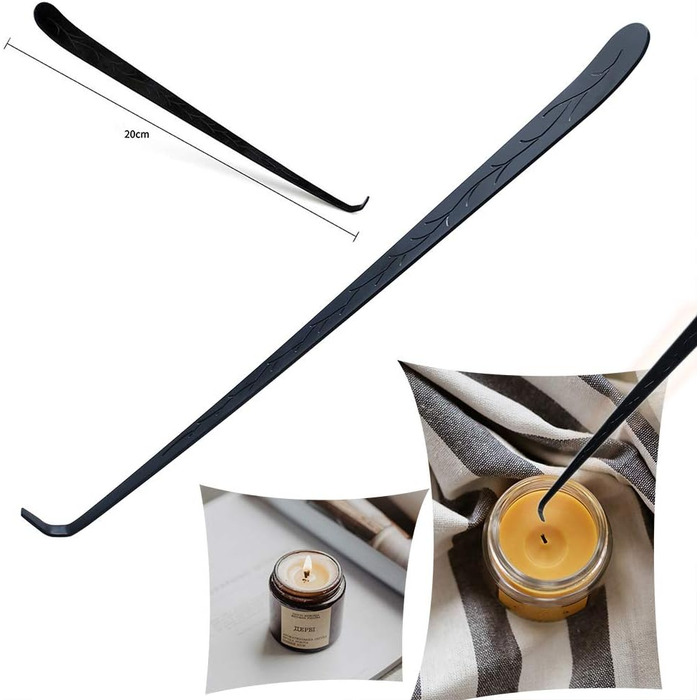 Laffeya Candle Accessory Set 6-in-1 – Candle Snuffer, Wick Trimmer, Wick Spoon, Tweezers, Storage Bag, and Plate Stand
