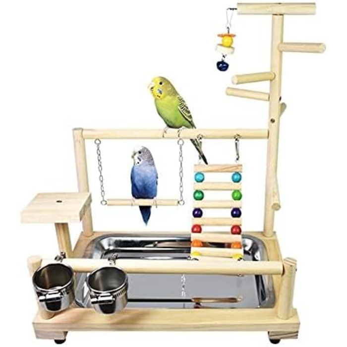 Parrot Playstand, Bird Playground, Parrot Bird Play Area, Parrot Bird Stand Bird Playground for Bird Cages, for Budgies and Cockatiels (37 * 26 * 44CM)