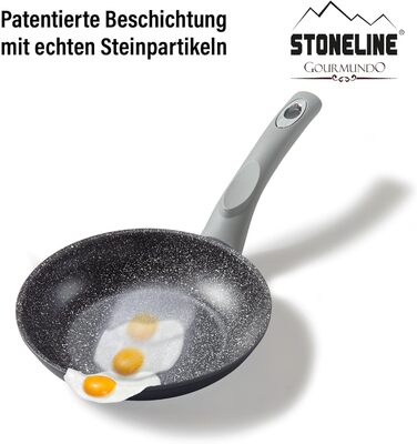 Сковорода STONELINE Gourmundo 20 см з антипригарним покриттям та кам'яними частинками, для всіх типів плит (індукція)