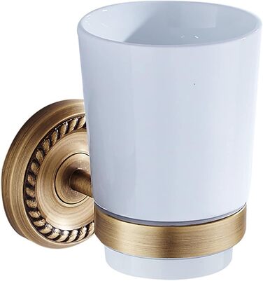 Toothbrush Holder, Wall-Mounted Single Toothbrush Holder, Electric Toothbrush Toothbrush Holder Brass, Bathroom Organizer for Hotel Family Antique Gold