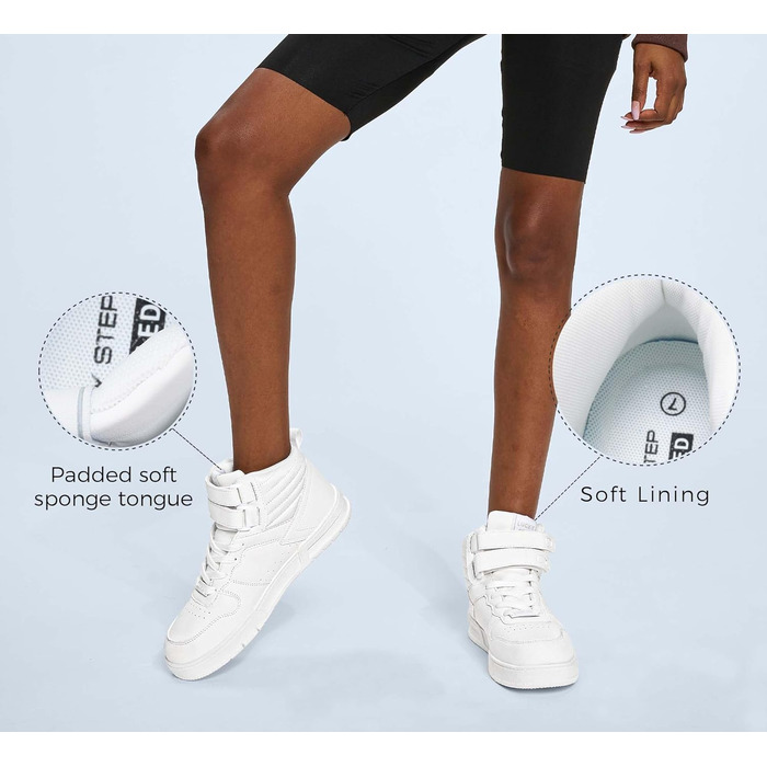 Жіночі баскетбольні черевики Lucky Step з кріпленням на липучці - стильні кросівки з екошкіри (37 EU, Білий)
