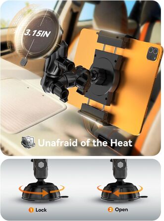 Автотримач для планшету OHLPRO: універсальний, 360° обертання, для iPad, Samsung Tab, Huawei (6-11