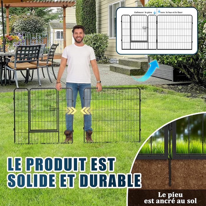 Металевий вольєр для цуценят та собак, забіг з 12 секцій, висота 60 см