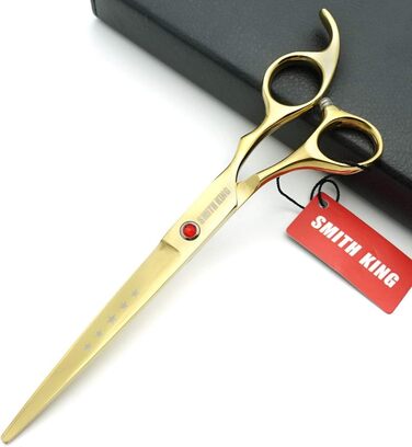 Набір ножиць для грумінгу собак 7 дюймів: прямі та вигнуті ножиці, 4 шт. (золотий)