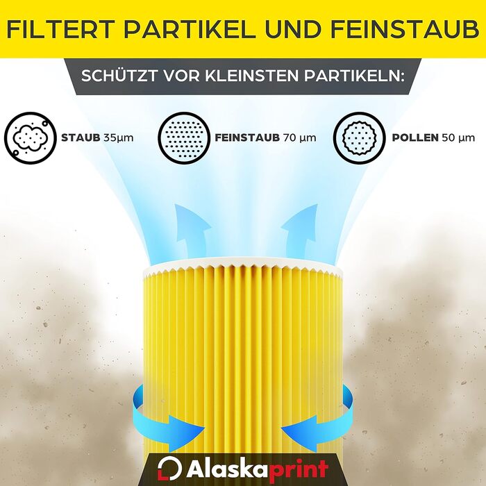 Фільтр для пилососа Kärcher (3 шт.), сумісний з WD3, WD2, WD 3, WD1, MV3, MV2, NT, KNT, K A SE, VC. Замінює 6.414-552.0, 6.414-772.0, 6.414-547.0. Фільтр для алергіків (3 шт.)