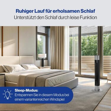 Турбовентилятор ProfiCare® з поворотом | Тихий вентилятор | 3 швидкості | з пультом керування | підлоговий вентилятор 105см | дуже тихий | PC TVL 3068 PC-TVL 3068