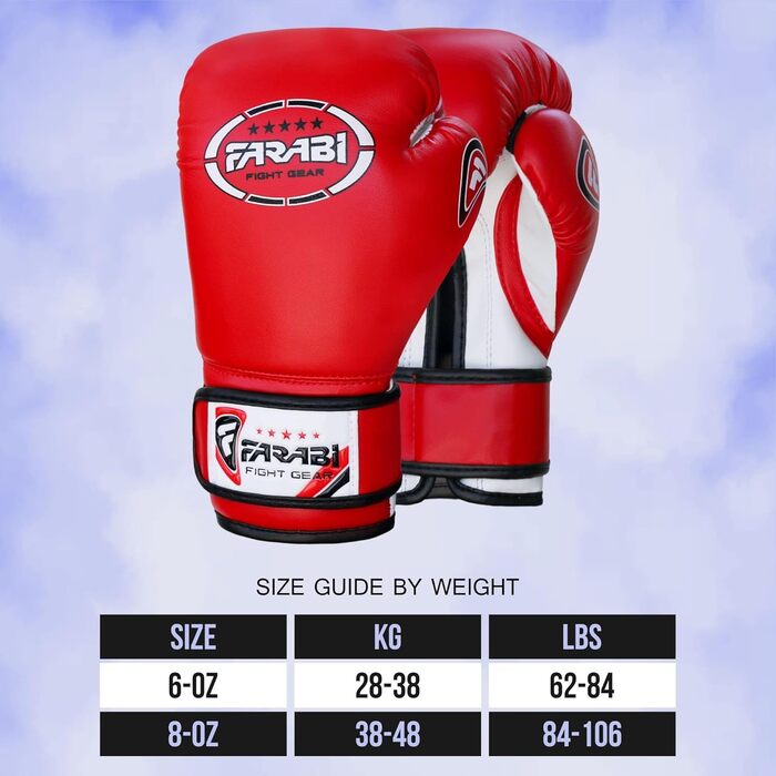 Дитячі боксерські рукавички Farabi Sports 6/8 oz для боксу, ММА, муай-тай, кікбоксингу та спарингу