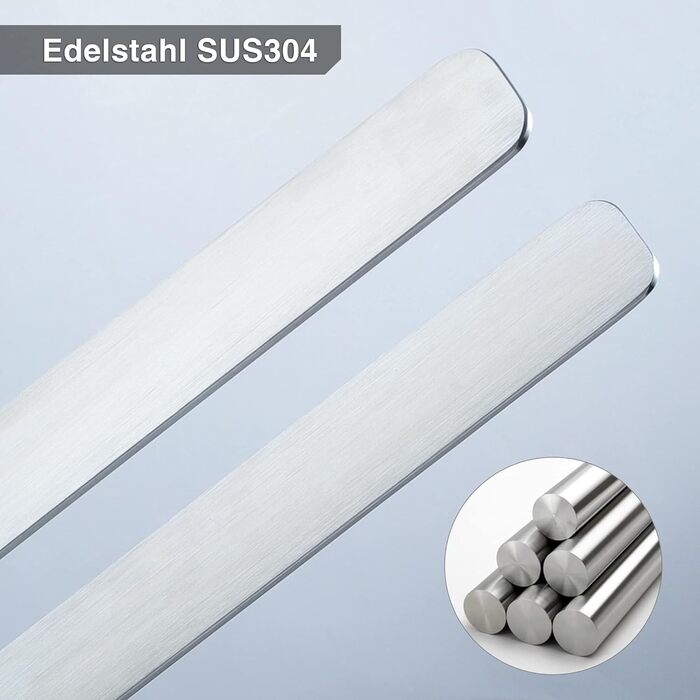 Тримач для рушників ZUNTO без свердління, для гостей, самоклеючий, штанга для рушників з нержавіючої сталі, 40 см, сріблястий (стійкий)