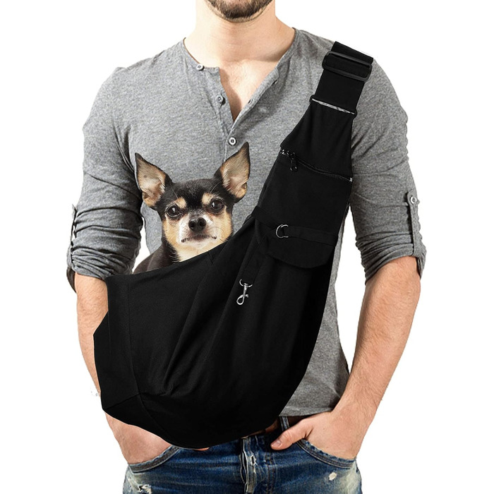 Чорна переносна сумка для собак та інших домашніх тварин, регульована, дихаюча, для прогулянок та активного відпочинку