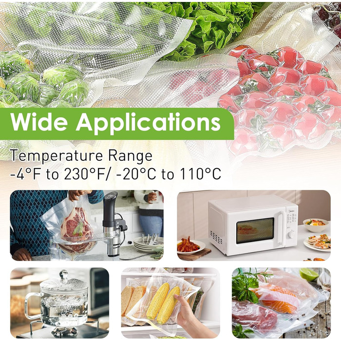 Vacuum Bags, Glovios 9 Rolls Vacuum Sealer Bags, 28/20 x 300cm Vacuum Bags for Food, Vacuum Sealer Film Bags, Vacuum Bags for Vacuum Sealer, Foil Sealing Machine, Cookable and Sous Vide