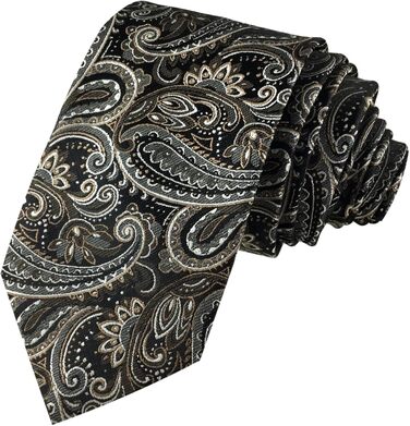 Краватка чоловіча GASSANI Paisley 7 см, набір 3 шт. (чорно-коричнева, сіра, біла)