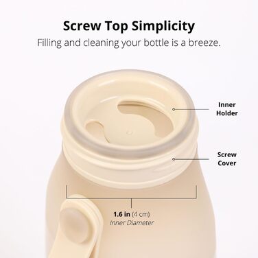 BLUE GINKGO Collapsible Water Bottles [2-Pack] – Lightweight, foldable silicone bottles for travel, hiking, and camping (500ml, Made in Korea, Beige)