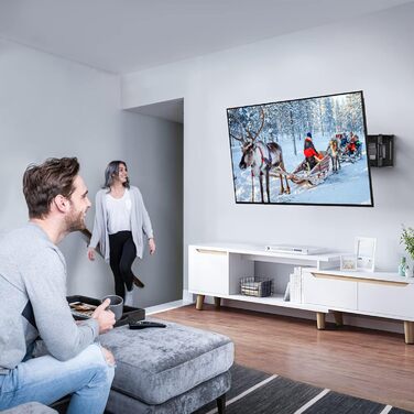 PERLESMITH Adjustable Tilt & Swivel TV Wall Mount for 26-70 inch Flat & Curved TVs/Monitors (up to 45kg, VESA 400x400mm)