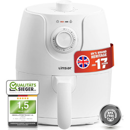 Фритюрниця без олії Mini 1.8L з таймером та функцією підігріву | Airfryer 1200W | Економія енергії та швидкість | Біла