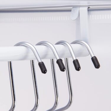 Relaxdays Clothes Rack System with 11 Compartments, Wardrobe with 2 Clothes Rails, DIY Plastic Plug-in Shelf, White (Transparent)