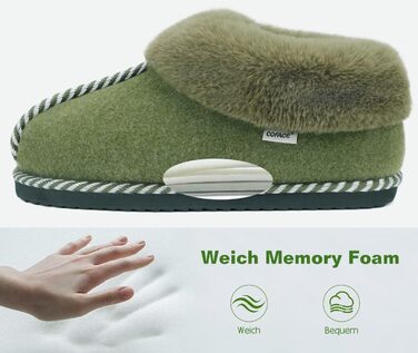 Жіночі халапи COFACE з піною Memory Foam, теплі фетрові сліпони для дому, розмір 36-43 (зелений, 42 EU)