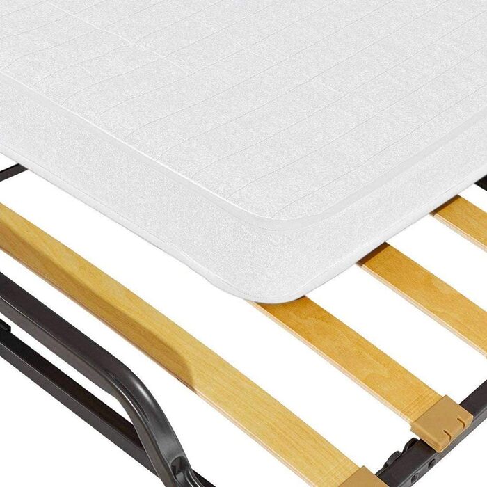 Розкладне ліжко Cortassa XL Comfort з матрацом 10 см, ламелями з дерева, 90x200, компактне ліжко на колесах (Memory Foam)