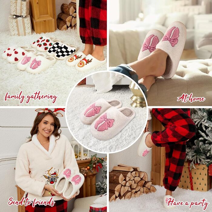 Теплі жіночі та чоловічі домашні тапочки з хутром для дому, зимові, з бантиком, розмір 36/37 EU, вузька форма