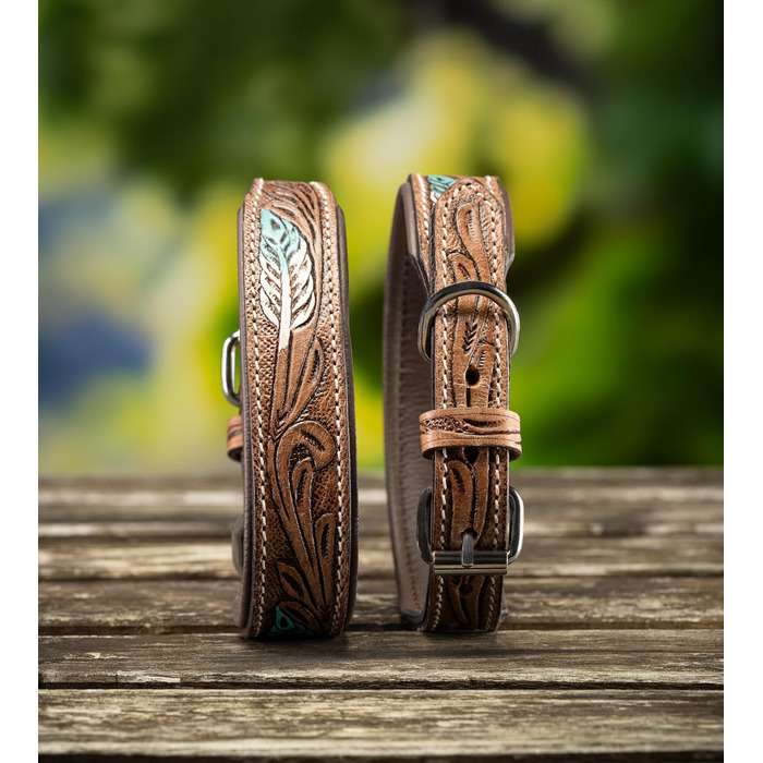 Стильний шкіряний нашийник для собак Джек Рассел, ручної роботи, з м'якою підкладкою, XL (46-58 см)