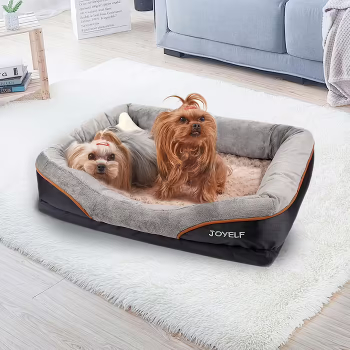 JOYELF XLarge Memory Foam Dog Bed Orthopedic Dog Bed & Sofa with Removable Washable Cover and Squeaky Toy as a Gift (L 68 x W 50 x H 15 cm)
