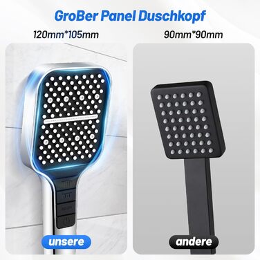 Насадка для душу VEHHE з економним споживанням води, 7 режимів, дощова лійка з кнопкою зупинки, регулюванням однією рукою та силіконовою форсункою, що запобігає засміченню, велика душова лійка, підвищення тиску води (срібна), 7 режимів / срібна