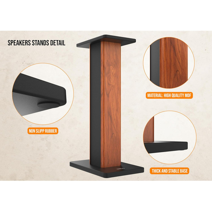 Підставки для акустики Wiibo, 90 см, антирезонансна база, сумісні з Hi-Fi, домашнім кінотеатром, гумова основа, неслизькі