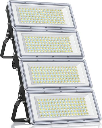 YIQIBRO LED Floodlight Outdoor 100W, 10000LM Super Bright Floodlight Outdoor, Waterproof Outdoor Floodlight IP67, 6500K Cold White LED Spotlight 85-265V for Garden, Garage, Factory, Sports Field (400W-1PCS)