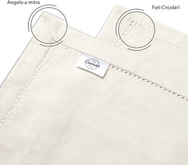 Encasa XO Cloth Napkin Set of 12 | Pure Cotton with Hemstitch Design | Natural | Square Size 43x43 cm | Table Napkins – Machine Washable & Reusable