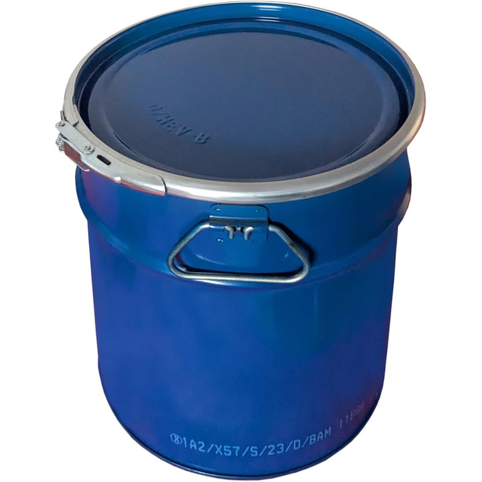 30 Liter Steel Bucket Hobbock Lid Bucket Metal Sheet Bucket Container | 2 Side Handles | Suitable for Cyclone Dust Extraction | Stable when filled, stackable