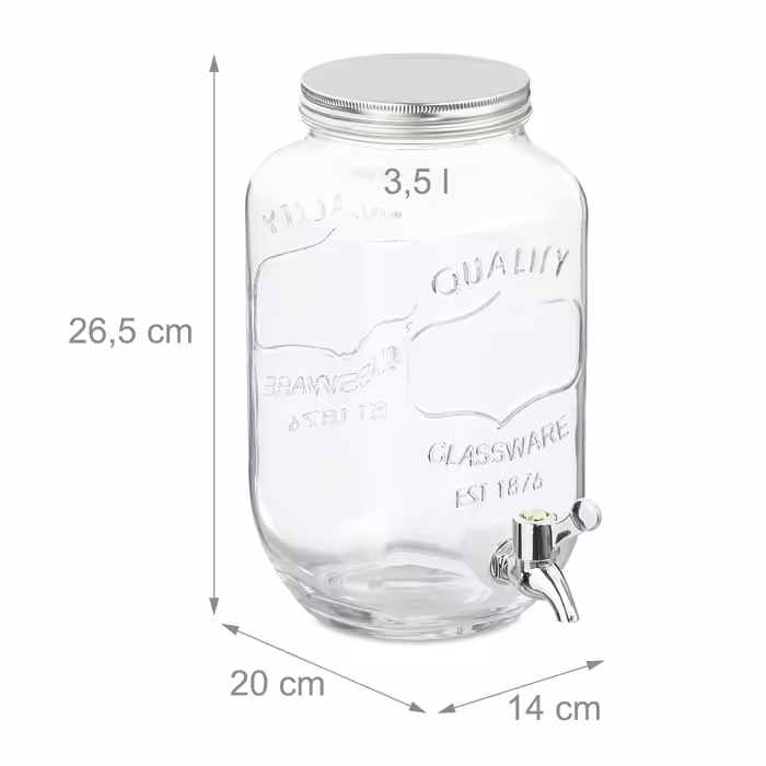 Relaxdays 3.5 Liter Drink Dispenser, 2-Piece Set
