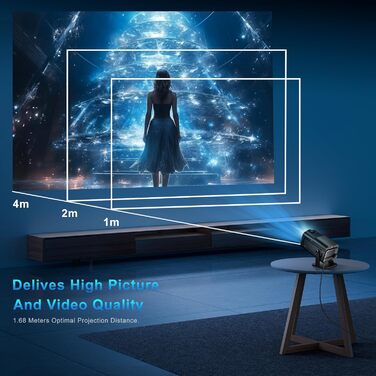 Міні-проектор Quilted Northern Beamer 4K з Android 11.0, WiFi 6, BT 5.0, Auto Keystone, 180° для дому та на вулицю
