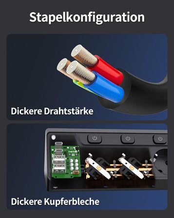 Мережевий фільтр 5-фазний з USB та LED, чорний - для дому, кухні, офісу