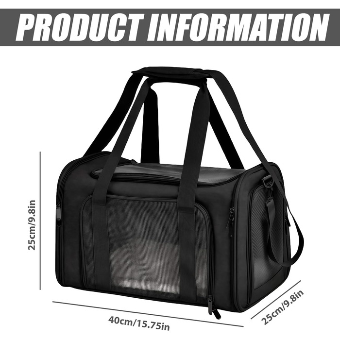 Транспортна переноска для котів Transportbox Katze, переноска для тварин, чорна, 3-6 кг, складана