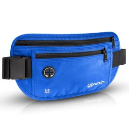 Чоловіча та жіноча поясна сумка - ультратонкий дизайн - для телефонів до 7 дюймів - ідеальна для спорту, подорожей та бігу. Стильна синя сумка.