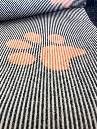 Килимок для собак Elropet Vetbed: преміум якість, 22 мм, для малих та великих собак. Товщина 22 мм. Розміри: S (80x50 см), колір: темно-сірий + помаранчева лапка