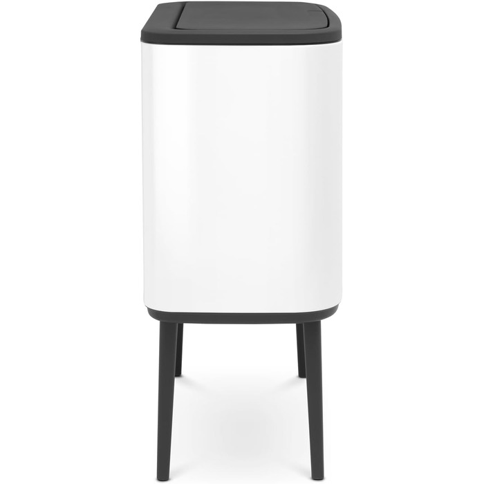 Сміттєвий бак Brabantia Bo Touch Bin 36 л, металевий, білий, з внутрішнім відром (54 x 32 x 68 см)