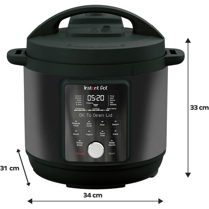 Instant Pot Duo Plus with WhisperQuiet Smart Cooker 5.7 L - Pressure Cooker, Slow Cooker, Rice Cooker, Sauté Pan, Yogurt Maker, Steamer, and Food Warmer, Black/Stainless Steel Duo Plus WhisperQuiet 5.7 Liter