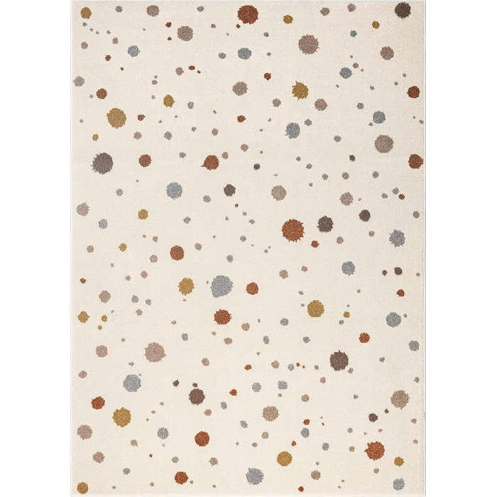 Дитячий килим Beat Kids сучасної колекції, м'який ворс, бежевий з крапками, 120x170 см