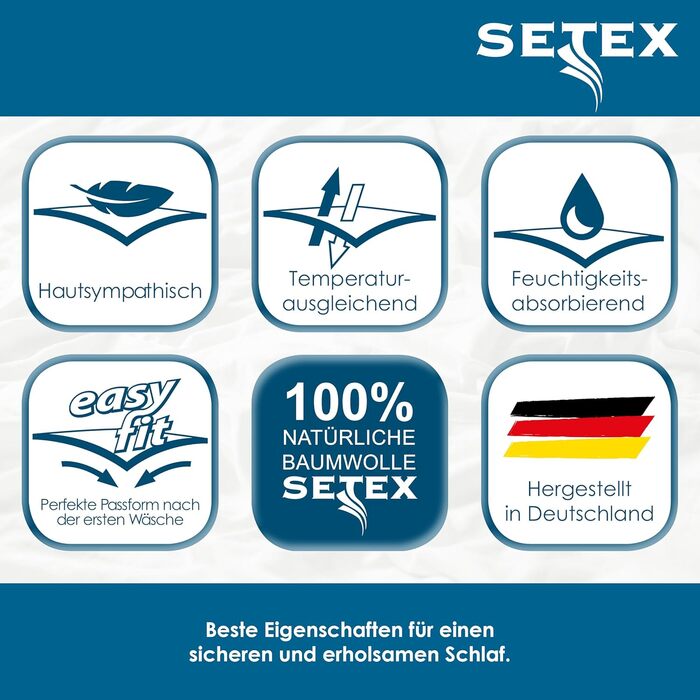 SETEX Molton Quilted Mattress Protector, 180 x 200 cm, Mattress Cover made of 100% Cotton, Basic, White