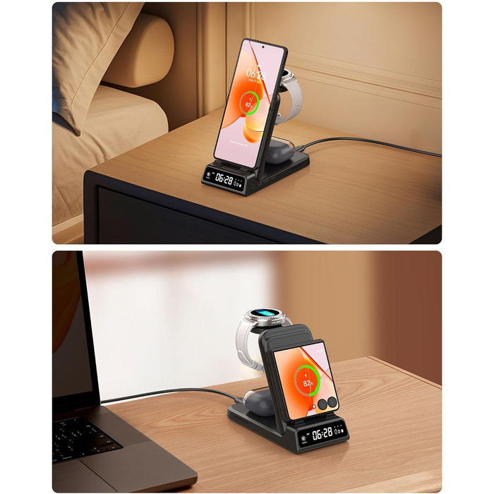 Зарядна станція SwanScout 703F 3-в-1 для Samsung Galaxy Z Flip 7/Watch 8/Buds (без адаптера)