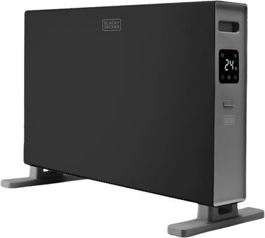 Електрична керамічна стінова панель Black+Decker BXWSH2000E з цифровим термостатом, 2000W, програмована, з пультом керування та LED-дисплеєм, PTC-система