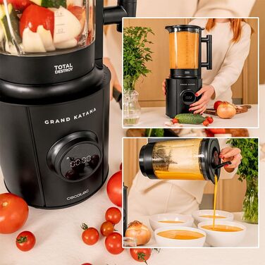 Cecotec Stand Mixer Grand Katana 2700MAX Total Destroy Screen B. Maximum Power 2700W, Digital Display, 8-Blade Knife with Black Titanium Coating, 1.8L Glass Jug Black / Display