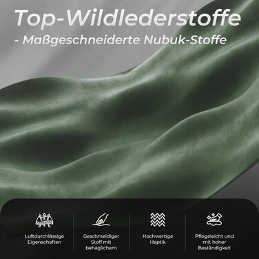 Ігровий крісло Dowinx з мікрофібри-велюру: дихаюче, ергономічне, з підніжкою (зелене)